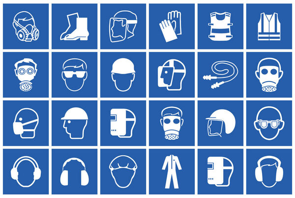 Required Personal Protective Equipment (PPE) Symbol,Safety Icon