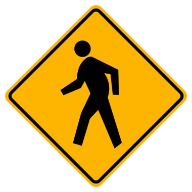 Yaya geçidi Trafik Sembolü İşareti Beyaz Arkaplanda İzole Edildi, Vektör Resimleri