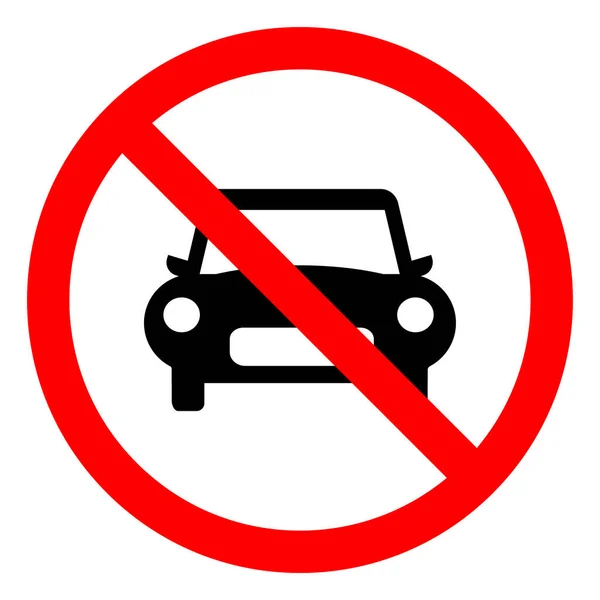 白い背景に車の禁止記号 — ストックベクタ