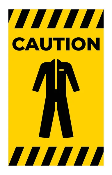 Attention Porter Des Vêtements Protection Signe Sur Fond Blanc — Image vectorielle