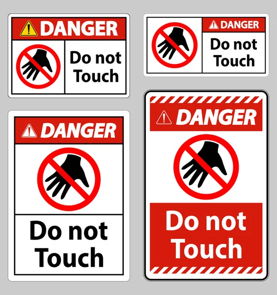 Опасный Знак Трогать Пожалуйста Трогать — стоковый вектор