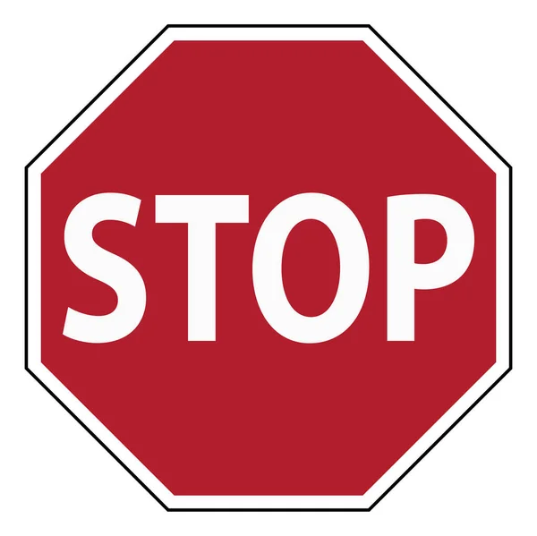 Дорожный Знак Остановить Предупреждение Белом Фоне — стоковый вектор