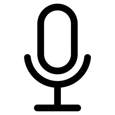 Beyaz Arkaplanda Mikrofon Simgesi