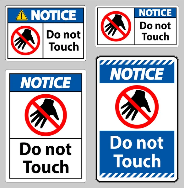 Σημάδι Ειδοποίησης Μην Αγγίζετε Και Παρακαλώ Μην Αγγίζετε — Διανυσματικό Αρχείο