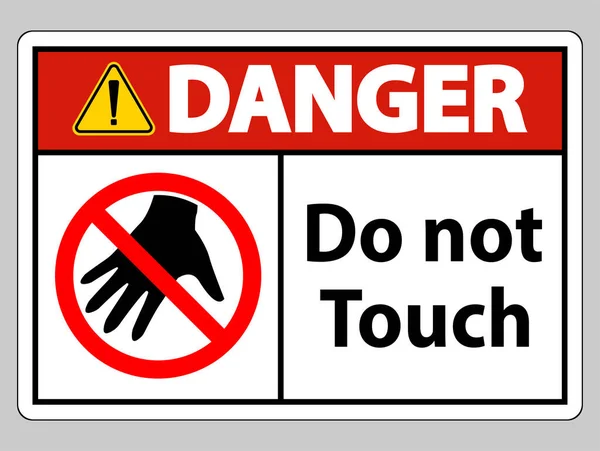 Σημάδι Κινδύνου Μην Αγγίζετε Και Παρακαλώ Μην Αγγίζετε — Διανυσματικό Αρχείο
