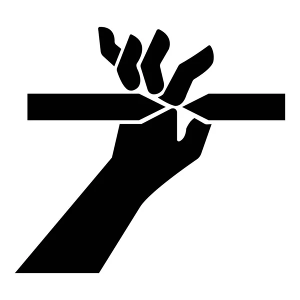 Вырезание Пальцев Знак Символа Белом Фоне — стоковый вектор