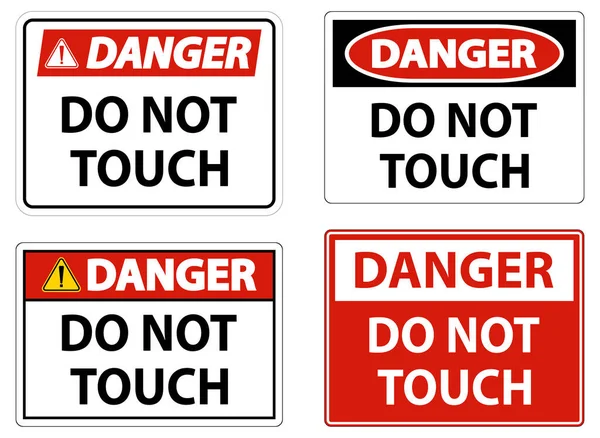 Σημάδι Κινδύνου Μην Αγγίζετε Και Παρακαλώ Μην Αγγίζετε — Διανυσματικό Αρχείο