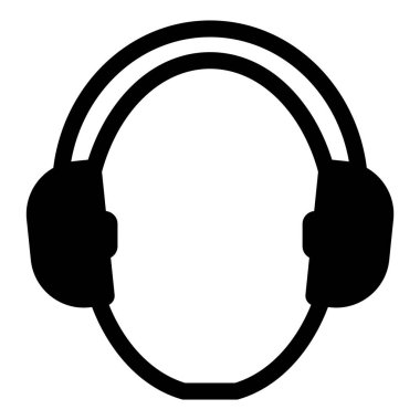 Sembol Takma İşitme Koruyucusu Beyaz Arkaplanda İzole EPS.10 Vektör Resimleri