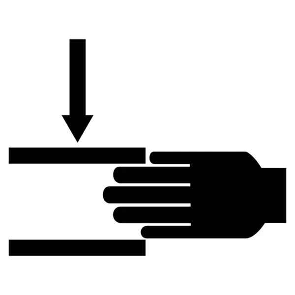 Остерегайтесь Дробления Символа Руки Изолировать Белом Фоне Векторная Иллюстрация Eps — стоковый вектор
