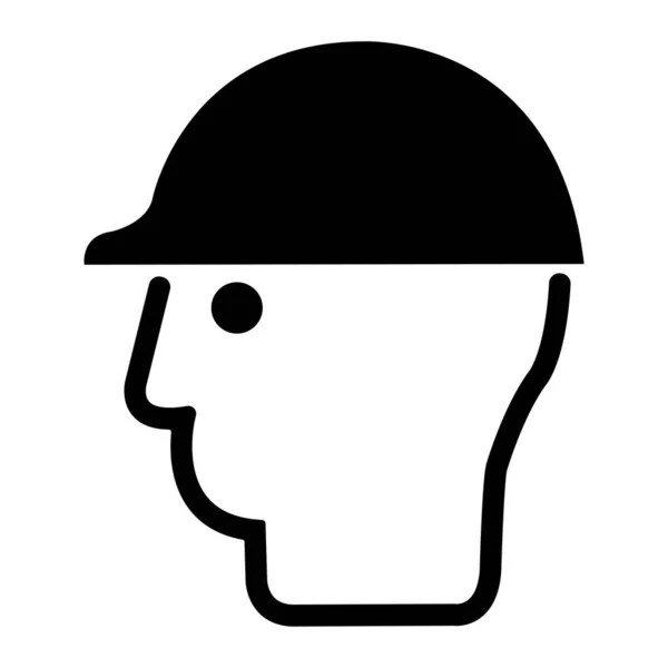Symbol Kopfschutz Isoliert Auf Weißem Hintergrund Vector Illustration Eps — Stockvektor