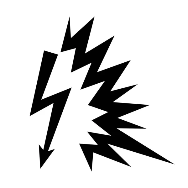 Varning Underteckna Båge Flash Symbol Vit Bakgrund — Stock vektor