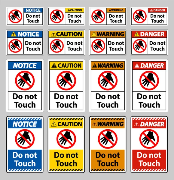 Nie Dotykaj Proszę Nie Dotykaj Znaku — Wektor stockowy