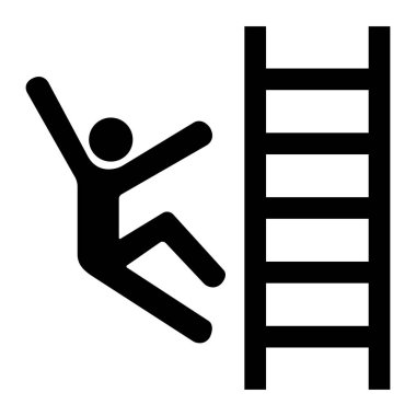 Tedbirli Tırman Tehlike Sembol İşareti Beyaz Arkaplanda İzole Et