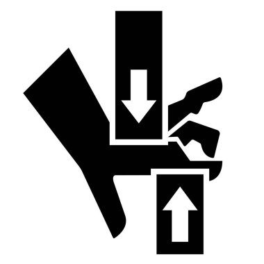 Ezici El Üstü Sembol İşareti Beyaz Arkaplanda İzole Ekle, Vektör Resimleri