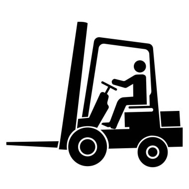 Forklift Noktası Sol Sembol İşareti Beyaz Arkaplanda İzole Edildi, Vektör Resimleri