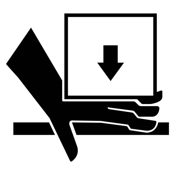 Hand Krossa Kraft Från Ovan Symbol Tecken Isolera Vit Bakgrund — Stock vektor