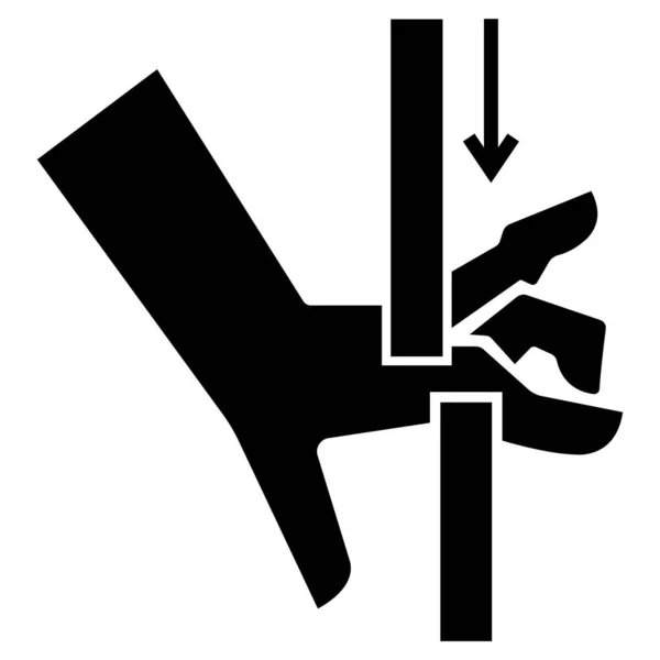 Hand Verpletterende Delen Symbool Teken Vector Illustratie Isoleer Witte Achtergrond — Stockvector