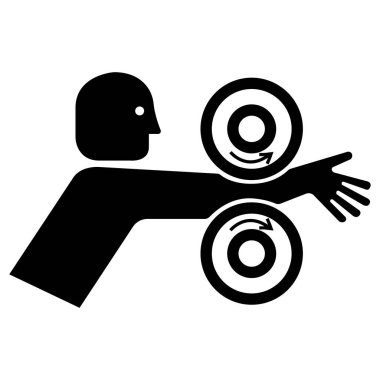 Beyaz Arkaplanda Kol Çevirme Sağı Sembol İşareti İzolasyonu, Vektör Resimleme EPS.10