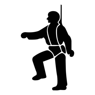 PPE Simge Koşumu Takılmalıdır Semboller Beyaz Arkaplanda İzolasyon, Vektör Resimleme EPS.10