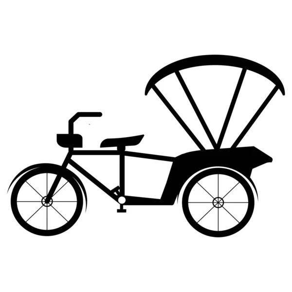 Strzeż Się Tricycle Symbol Znak Izolować Białym Tle Wektor Ilustracja — Wektor stockowy