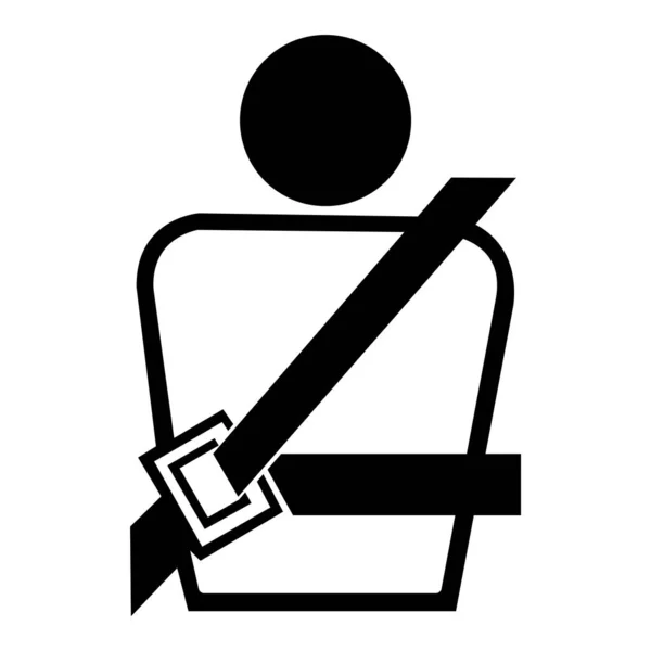 Ppeのアイコンシートベルトを身に着けているシンボルサイン白の背景に隔離 ベクトルイラスト Eps — ストックベクタ