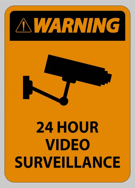 警告標識Cctv 24時間ビデオ監視 — ストックベクタ