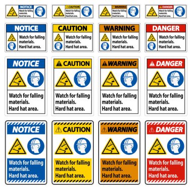 Düşen Malzemeler için Uyarı İşareti İzleme Saati, Sert Şapka Alanı