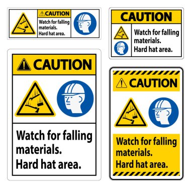 Düşen Malzemeler için Dikkat İşareti İzleme Saati, Sert Şapka Alanı