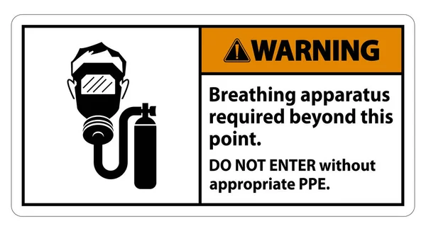 Warning Sign Breathing Apparatus Required Point Enter Appropriate Ppe — Stock Vector