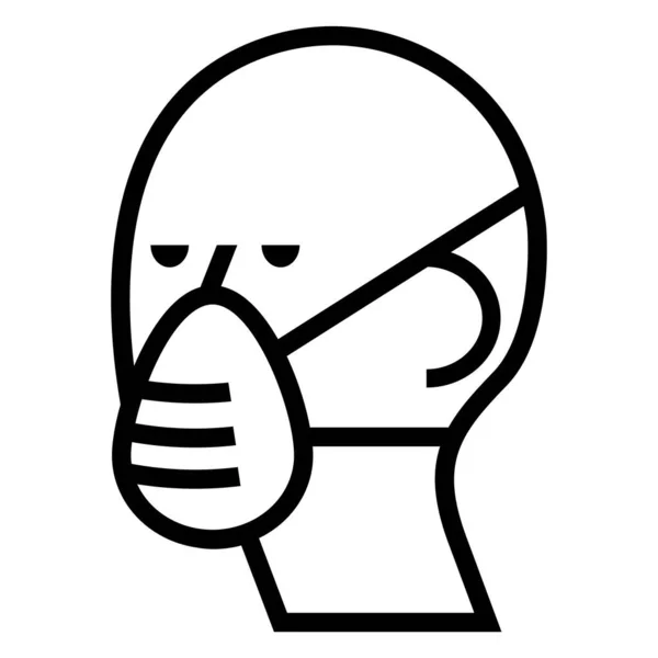 Beschermende Masker Pictogram Witte Achtergrond — Stockvector