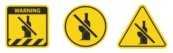 Nessun Segno Bere Niente Alcol Proibito Attivita — Vettoriale Stock