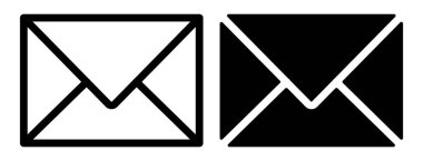 Bu grafik, mesajlaşma ve iletişimi temsil eden siyah beyaz zarf simgelerini içerir. Dijital tasarımlar, pazarlama ve markalaşma çabalarında kullanmak için mükemmel..