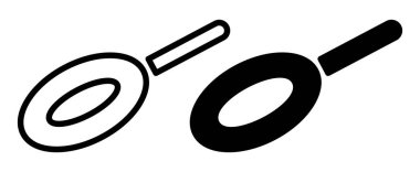 Bu resim, mutfak temalı tasarımlar ve yemek pişirme ilhamları için mükemmel olan iki yemek tavasının minimalist çizgilerini içeriyor..