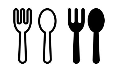 Bu resimde çatal ve kaşıkların siyah ve beyaz olduğu minimalist bir çatal ve kaşık tasarımı sergilenmektedir. Yemek ve yemek temaları için ideal.