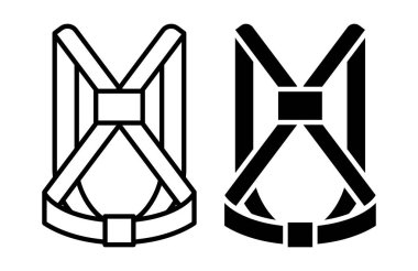 Siyah beyaz bir koşum takımının minimalist bir örneğini keşfedin. Bu tasarım, modern ve işlevsel temalar için mükemmel, temiz çizgiler ve soyut şekiller içerir..