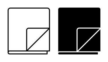 Eğitici veya yaratıcı projeler için uygun iki farklı renk varyasyonu içeren açık bir kitabın minimalist bir temsili.