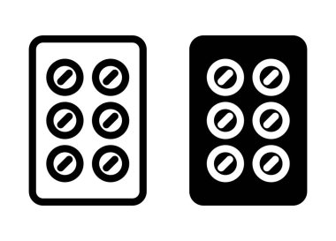 Bu resim yuvarlak tabletler içeren bir su toplayan paketin siyah-beyaz çizimini içerir. Sağlık, eczacılık ve ilaçla ilgili projeler için ideal.