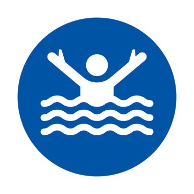 Bu grafik, suda elini kaldıran bir cankurtaran uyarı simgesini gösteriyor. Boğulma tehlikesini sembolize eder ve acil yardım çağrısı yapar..