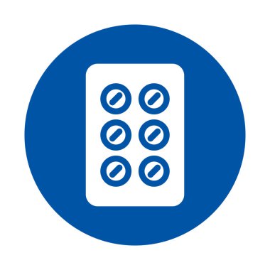 Görüntü, çeşitli uygulamalar için bağlantı ve enerji kaynağını temsil eden altı dairesel yuvalı bir elektrik prizinin mavi dairesel bir simgesini içerir..