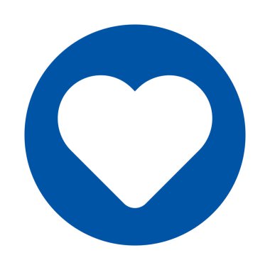 Temiz bir arkaplanda, dijital ve baskı tasarımları için mükemmel bir minimalist mavi kalp ikonu. Bu sembol sevgiyi, desteği ve duygusal bağlantıyı ifade eder..