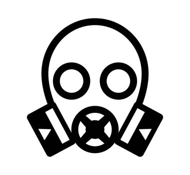 Bu resim bir gaz maskesi ikonunun minimalist grafik gösterimini içerir. Güvenlik, sağlık veya çevre bilinciyle ilgili projeler için ideal.