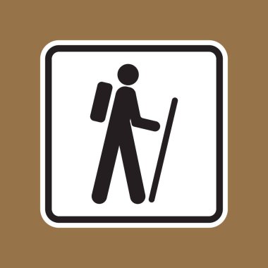 Yürüyüş yolu işaretinin basit ve modern simgesi, açık hava maceralarını teşvik etmek, aktiviteleri teşvik etmek ve doğada ilham verici keşifler yapmak için mükemmel..