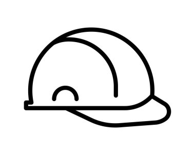 Bu minimalist illüstrasyonda beyaz arka planda siyah çizilmiş bir miğfer yer alıyor. İş yerlerindeki güvenlik ve korumayı simgeliyor. Sektörle ilgili projeler için mükemmel.