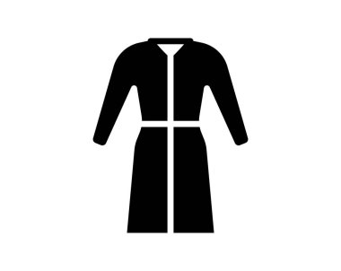 Bu minimalist siyah cübbe ikonu moda ve giysi kavramlarını temsil ediyor. Konfor, tarz ve zarafetle ilgili tasarım projeleri için mükemmeldir..