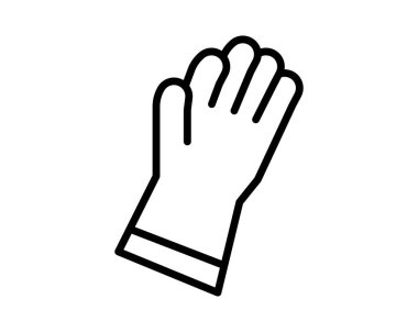 Bu resim, bir eldiven el sembolünün basit bir taslağını sunuyor, sağlık ve iş ortamları gibi çeşitli endüstrilerde güvenliği ve korumayı temsil etmek için mükemmel..