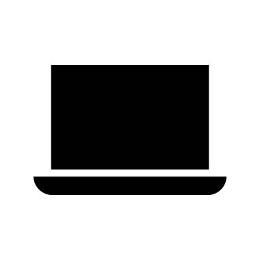 Minimum tasarıma sahip, dijital projeler için uygun, parlak bir dizüstü bilgisayar simgesi. Teknolojiyle ilgili materyaller için ideal, modern yeniliklerin altını çizmek.