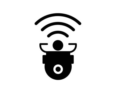 Siyah ve beyaz ikon ses dalgaları ve iletişimi sembolize eden bir uyarı çanı tasvir ediyor. Dijital uygulamalar ve tasarımlar için mükemmel.