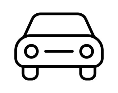 Bu minimalist çizim, mobilite ve modern ulaşımı sembolize eden kompakt bir arabanın ön görüntüsünü, şık ve basit bir tasarım içinde yakalar..