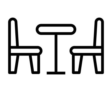 Basit bir masanın tasviri ve minimalist estetik için tasarlanmış iki sandalye. Modern dekor fikirleri ve iç tasarım ilhamı için mükemmel.