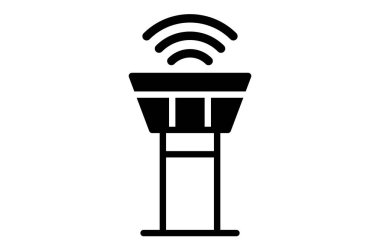 Bu görüntü, iletişim teknolojisini ve ağ bağlantısını sembolize eden kablosuz sinyal kulesi simgesini içerir. Dijital ve mobil endüstriler için ideal.